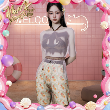 【玹子】海岛风情薄纱女装06-金色沙滩装配 