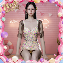 【玹子】海岛风情薄纱女装04-开叉连衣裙薄 