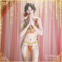 泰兰德玫瑰舞娘套装（包含发型） 