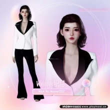 inZOI女士服装-喇叭裤西装套装：亲自设计喇 