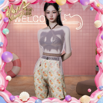 【玹子】海岛风情薄纱女装06-金色沙滩装配薄纱套衫（导师：海京先生 UID7723）