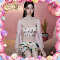 【玹子】海岛风情薄纱女装05-沙滩抹胸短裤配薄纱公主袖（导师：海京先生 UID7723）
